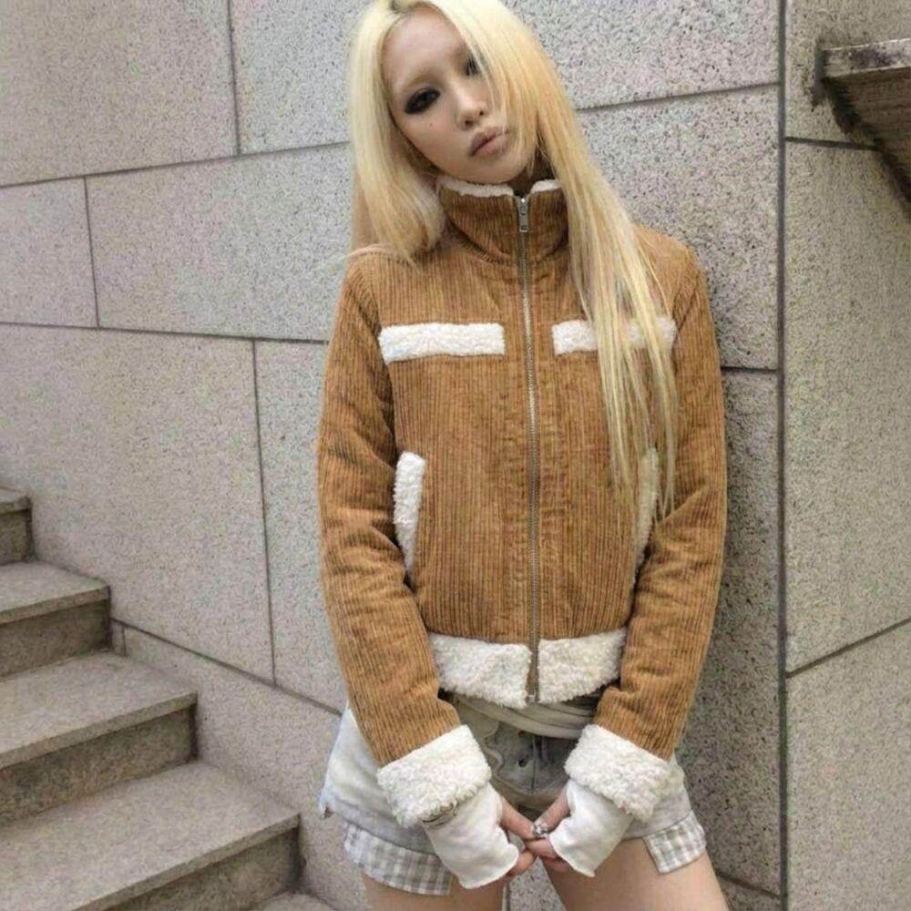 90s Vamp Fitted Fur Coat Model Off Duty Rockstar Chic